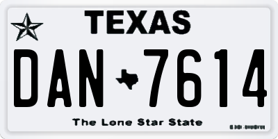 TX license plate DAN7614