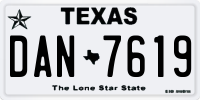 TX license plate DAN7619
