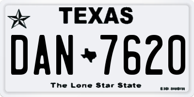 TX license plate DAN7620