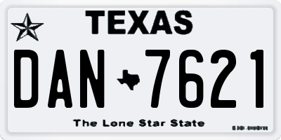 TX license plate DAN7621