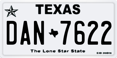 TX license plate DAN7622