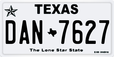 TX license plate DAN7627