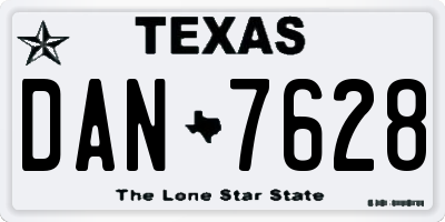 TX license plate DAN7628