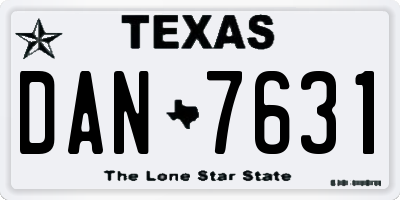TX license plate DAN7631