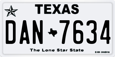 TX license plate DAN7634