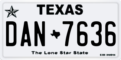 TX license plate DAN7636