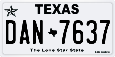 TX license plate DAN7637