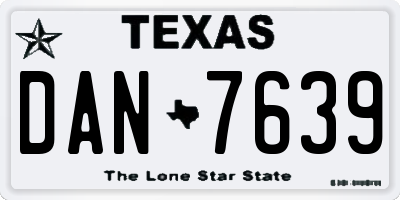 TX license plate DAN7639