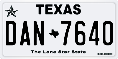 TX license plate DAN7640