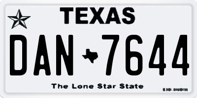 TX license plate DAN7644