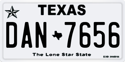 TX license plate DAN7656