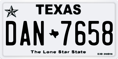 TX license plate DAN7658