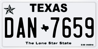 TX license plate DAN7659