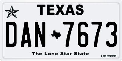 TX license plate DAN7673