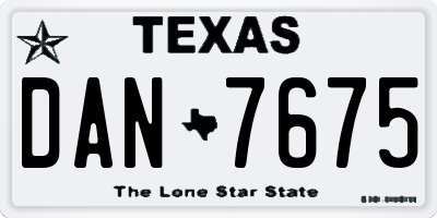 TX license plate DAN7675