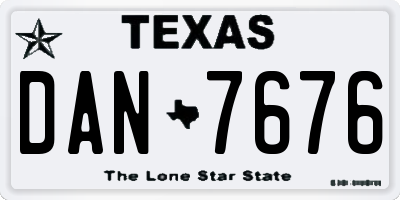 TX license plate DAN7676