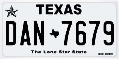 TX license plate DAN7679