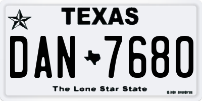 TX license plate DAN7680