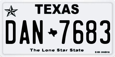 TX license plate DAN7683