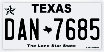 TX license plate DAN7685