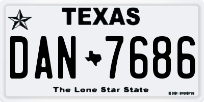 TX license plate DAN7686