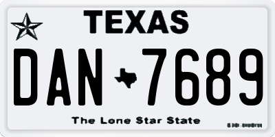 TX license plate DAN7689