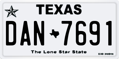 TX license plate DAN7691