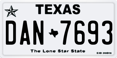TX license plate DAN7693