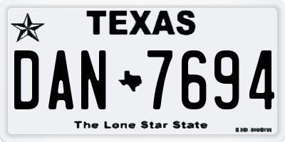 TX license plate DAN7694