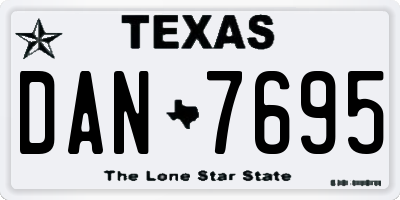 TX license plate DAN7695
