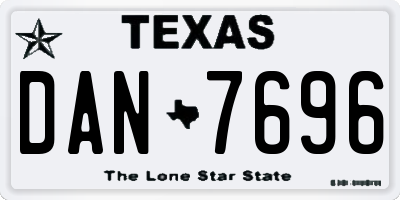 TX license plate DAN7696