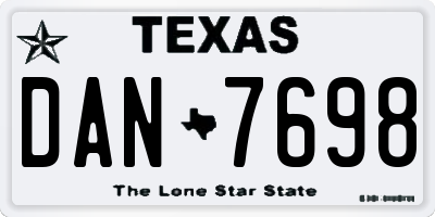 TX license plate DAN7698