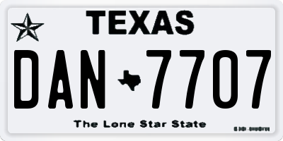 TX license plate DAN7707