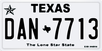TX license plate DAN7713