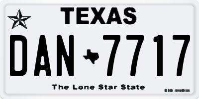TX license plate DAN7717