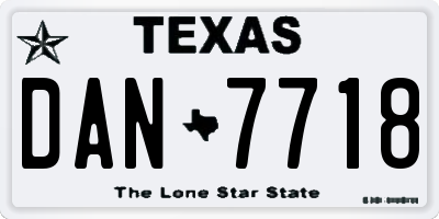 TX license plate DAN7718