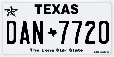 TX license plate DAN7720