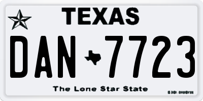 TX license plate DAN7723