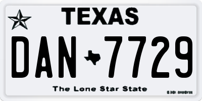 TX license plate DAN7729