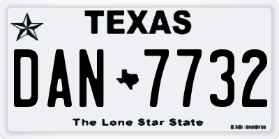 TX license plate DAN7732