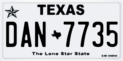 TX license plate DAN7735