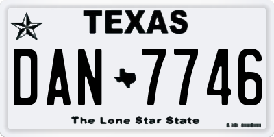 TX license plate DAN7746