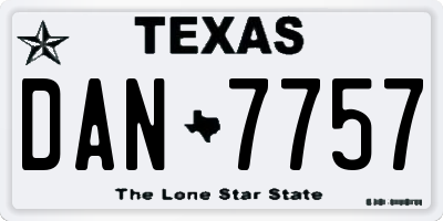 TX license plate DAN7757