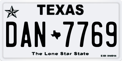 TX license plate DAN7769