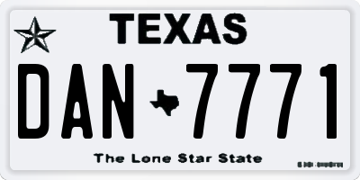 TX license plate DAN7771