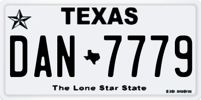 TX license plate DAN7779