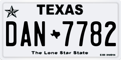 TX license plate DAN7782