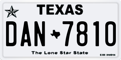 TX license plate DAN7810