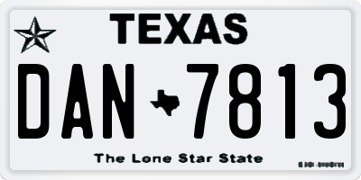 TX license plate DAN7813