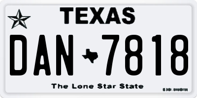 TX license plate DAN7818